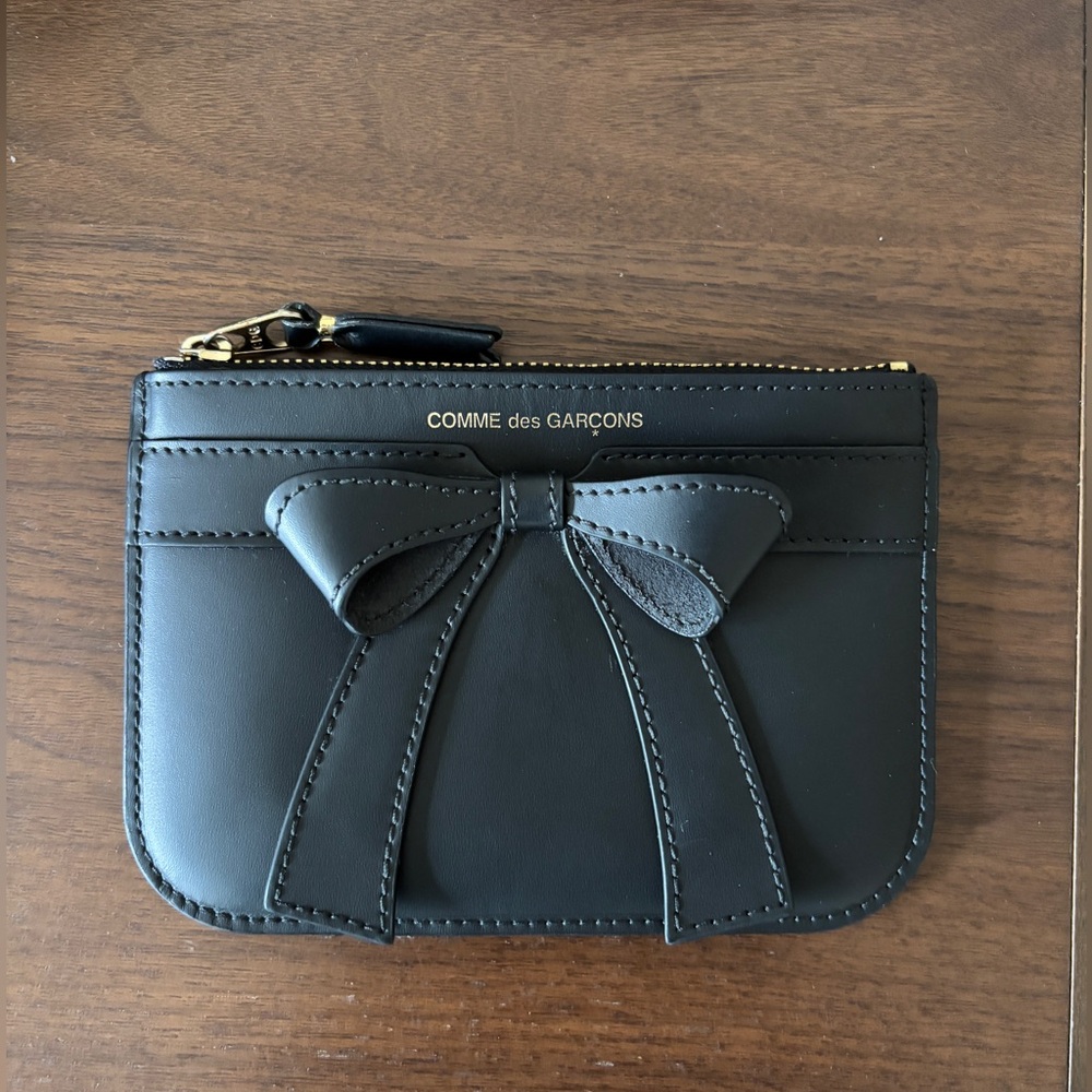 Comme des Garcons Black Leather Bow Wallet